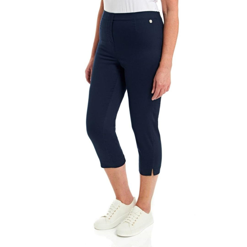 PENNY PLAIN Navy Twill Cropped Trousers - Beales department store