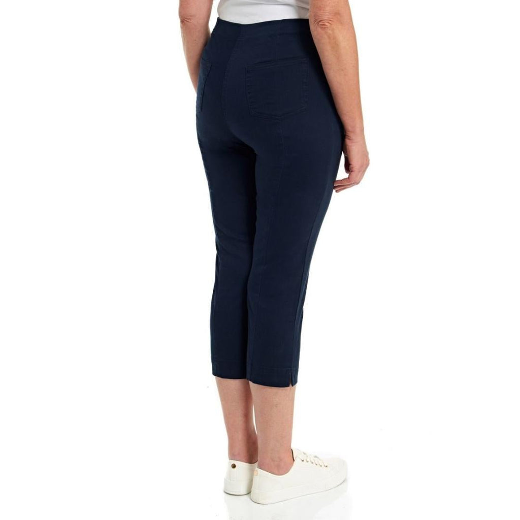 PENNY PLAIN Navy Twill Cropped Trousers - Beales department store