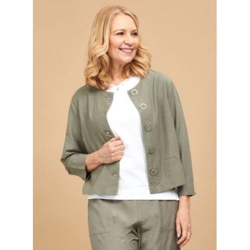 PENNY PLAIN Sage Crop Jacket - Beales department store