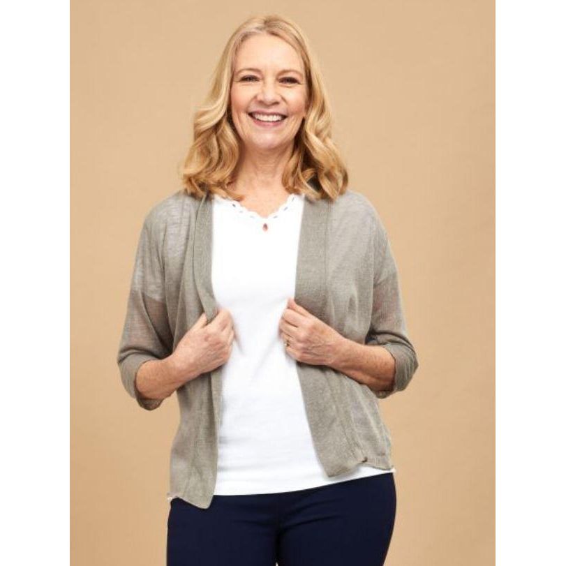 PENNY PLAIN Sage Open Front Shrug - Beales department store