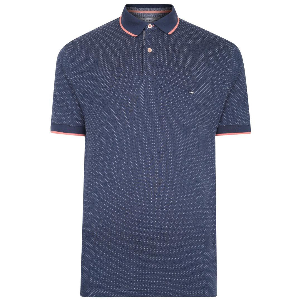 Peter Gribby Dot Jacquard Polo Shirt - Petrol - Beales department store