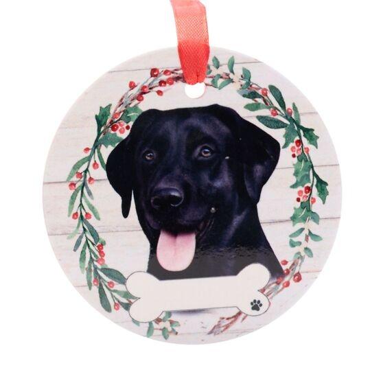 Pets Ceramic Christmas Hanging Decoration Black Labrador - Beales department store