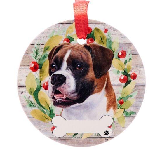 Pets Ceramic Christmas Hanging Decoration Boxer - Beales department store