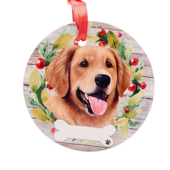 Pets Ceramic Christmas Hanging Decoration Golden Retriever - Beales department store