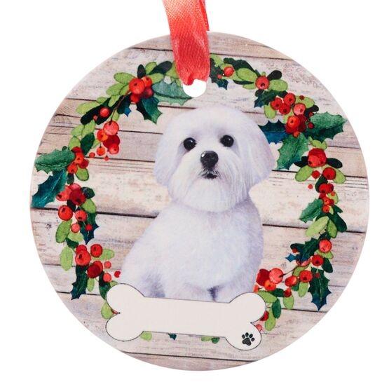 Pets Ceramic Christmas Hanging Decoration Maltese - Beales department store