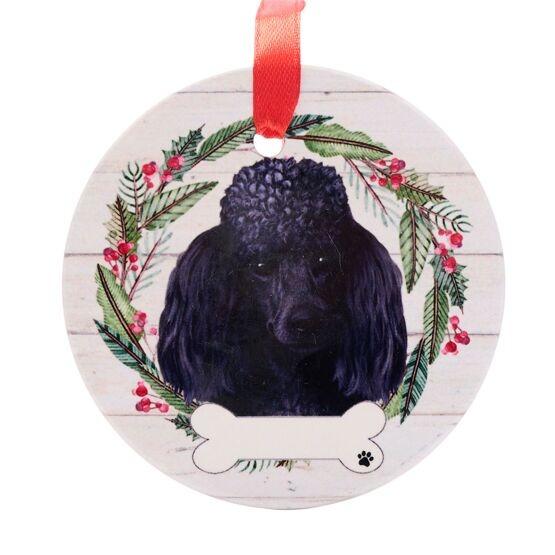 Pets Ceramic Christmas Hanging Decoration Poodle - Beales department store