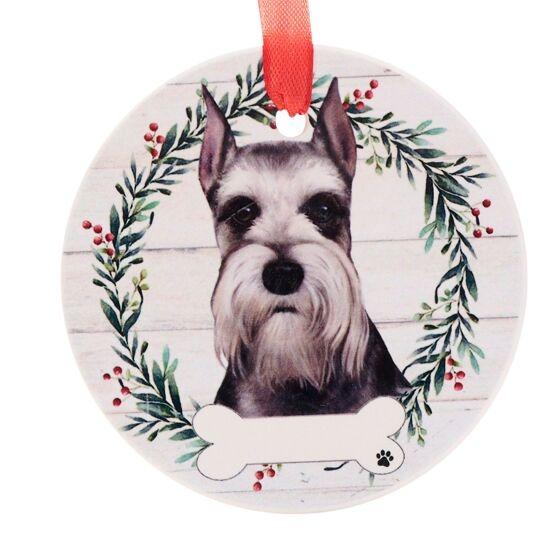 Pets Ceramic Christmas Hanging Decoration Schnauzer - Beales department store