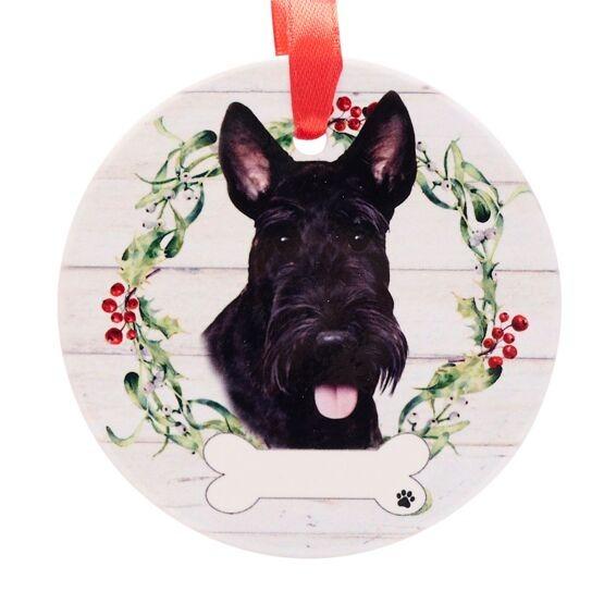 Pets Ceramic Christmas Hanging Decoration Scottish Terrier - Beales department store