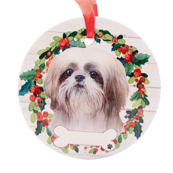 Pets Ceramic Christmas Hanging Decoration Shih Tzu - Beales department store