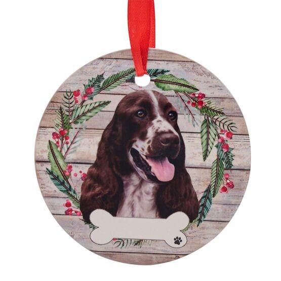 Pets Ceramic Christmas Hanging Decoration Springer Spaniel - Beales department store