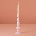 Pink Glass Bubble Dinner Candle Holder