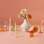 Pink Glass Bubble Dinner Candle Holder- 1 Inner Pack