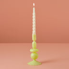 Green Glass Bubble Dinner Candle Holder