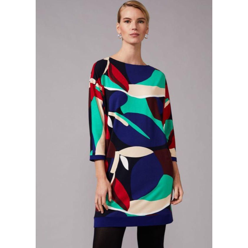 Phase Eight Adalee Leaf Print Colourblock Dress - Beales department store