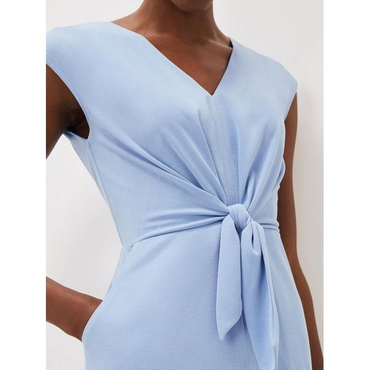 Phase Eight Adelaide Tie Front Dress - Pale Blue - Beales department store