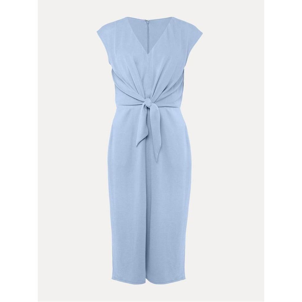 Phase Eight Adelaide Tie Front Dress - Pale Blue - Beales department store