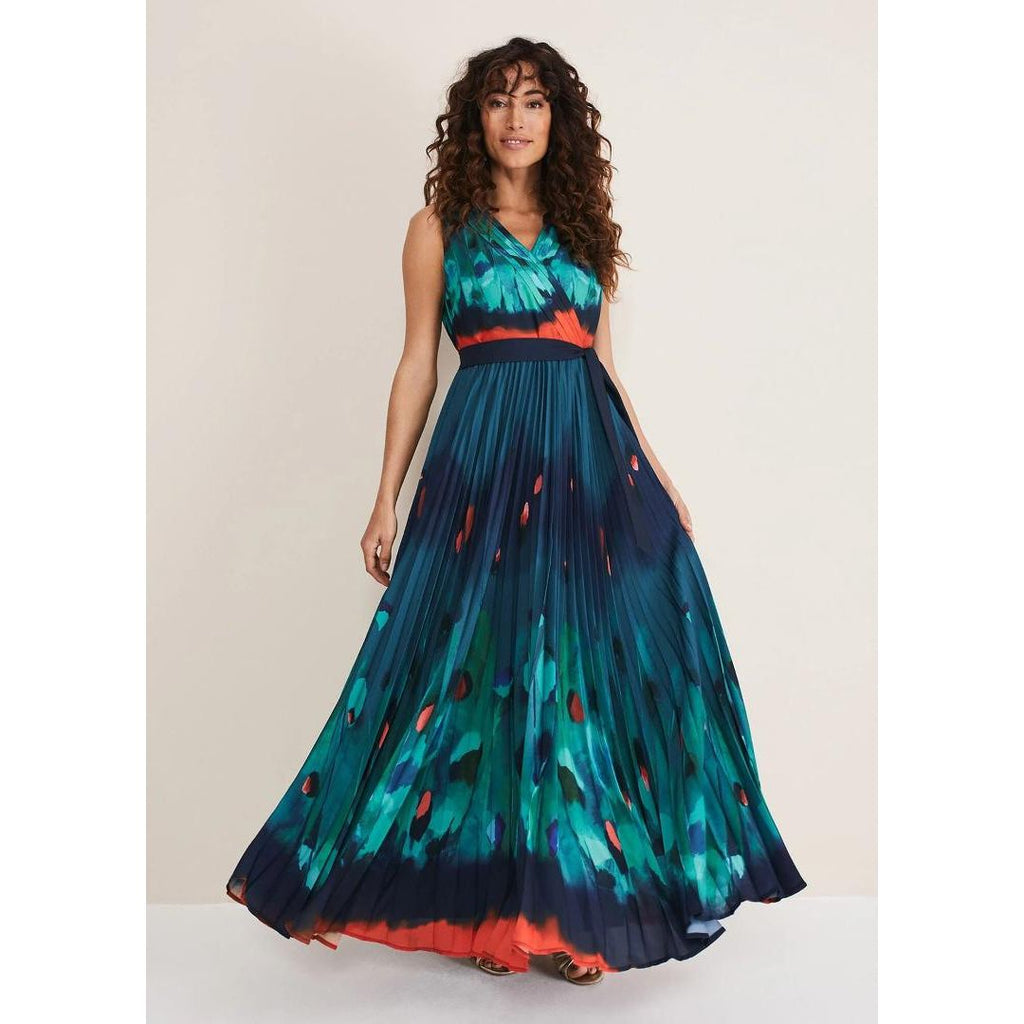 Phase Eight Adriana Print Maxi Dress - Malachite/Multi - Beales department store