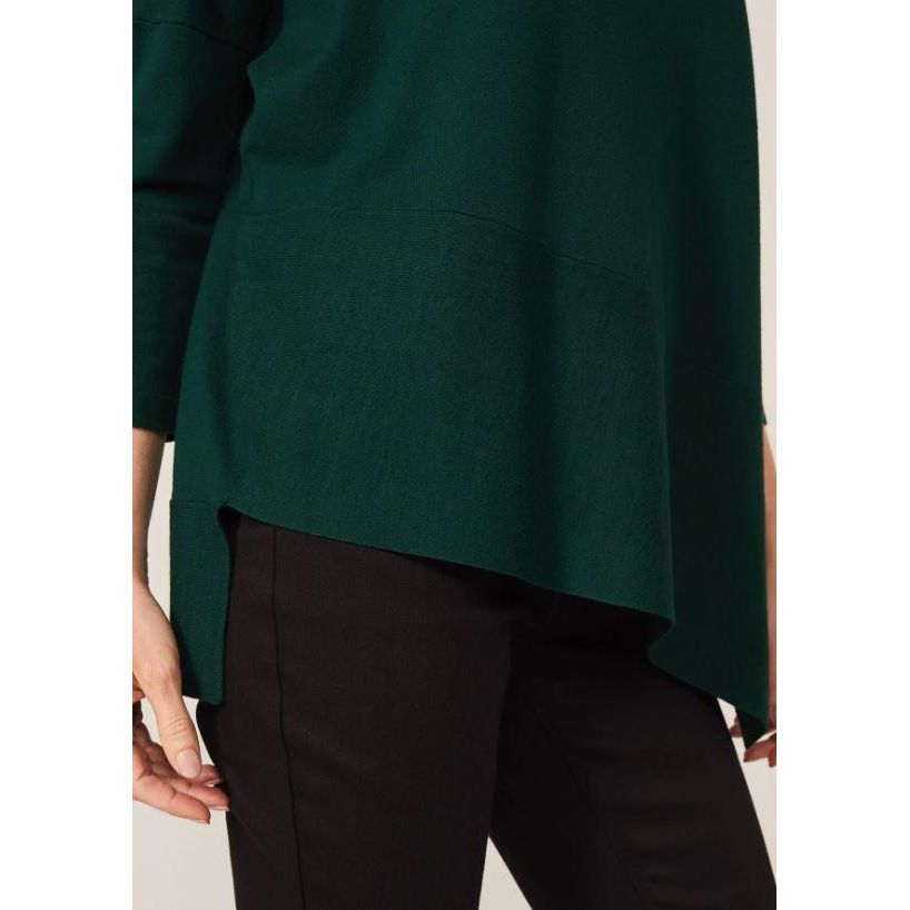 Phase Eight Agatha Asymmetric Knit Top - Green - Beales department store