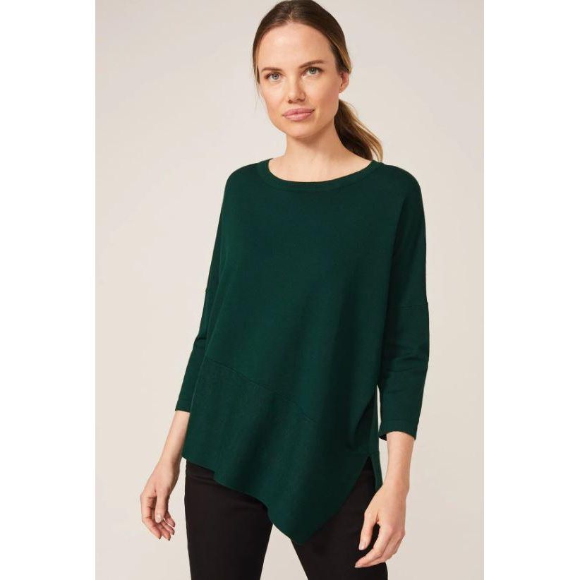 Phase Eight Agatha Asymmetric Knit Top - Green - Beales department store