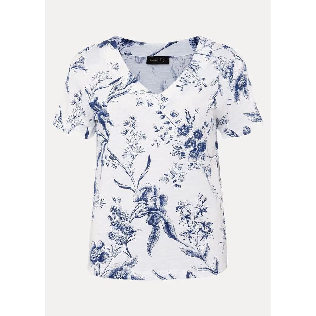 Phase Eight Alice Floral Top - Blue/White - Beales department store