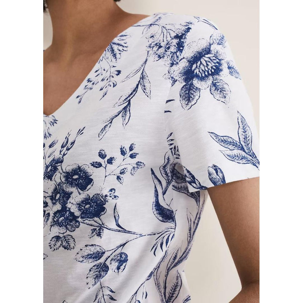 Phase Eight Alice Floral Top - Blue/White - Beales department store