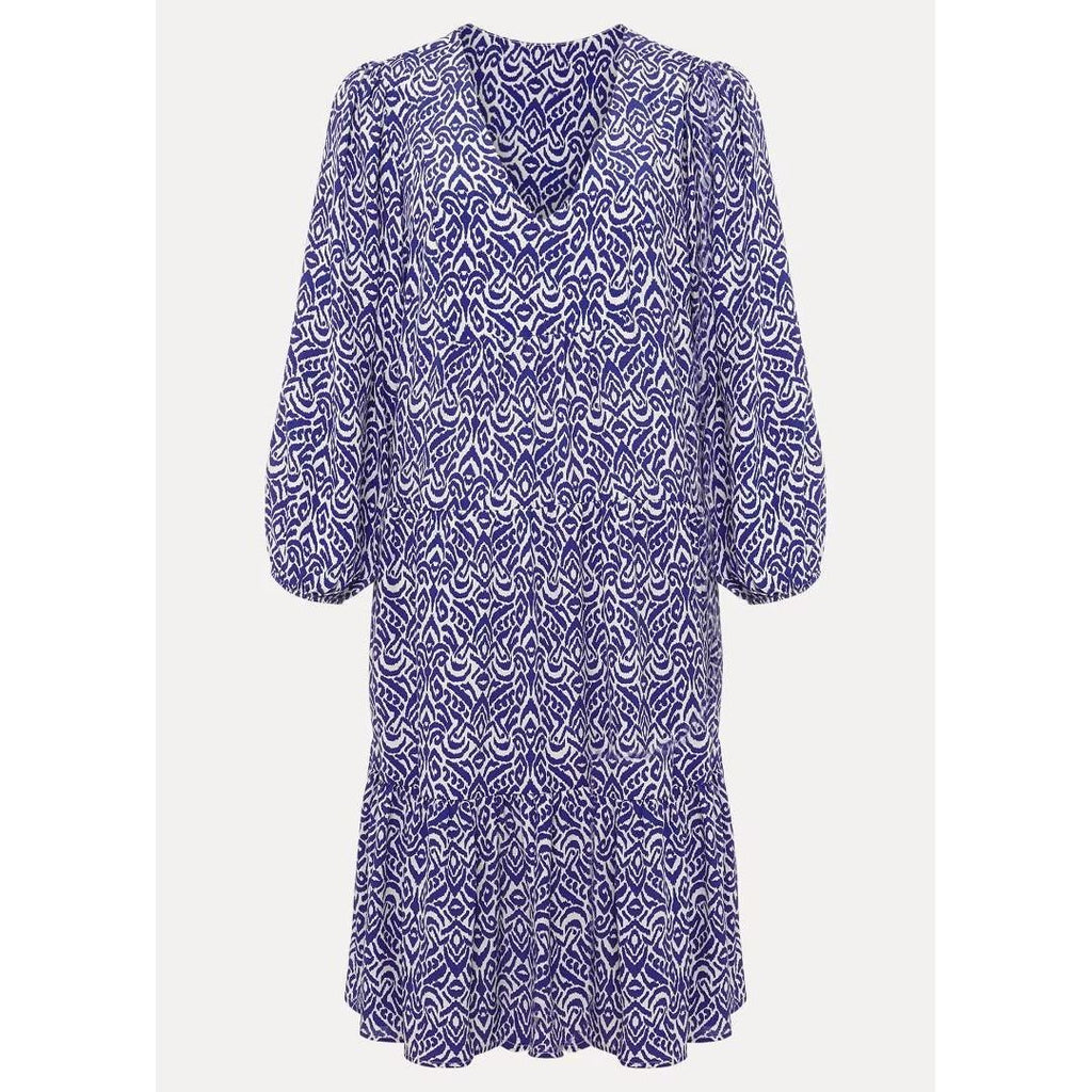 Phase Eight Alicia Ikat Swing Dress - Blue/Ivory - Beales department store