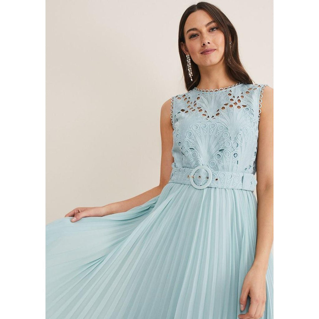 Phase Eight Amora Lace Bodice Dress - Peppermint - Beales department store