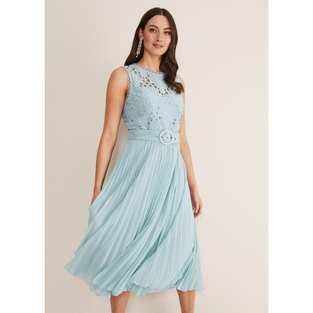 Phase Eight Amora Lace Bodice Dress - Peppermint - Beales department store