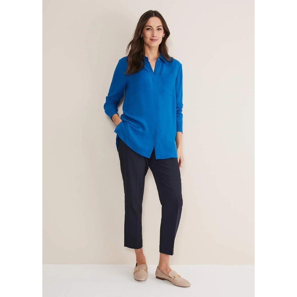 Phase Eight Angeline Longline Shirt - Turquoise - Beales department store