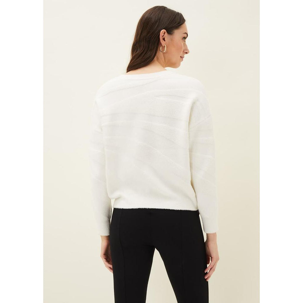 Phase Eight Anna Zebra Sweatshirt - Winter White - Beales department store