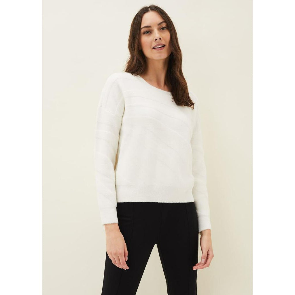 Phase Eight Anna Zebra Sweatshirt - Winter White - Beales department store