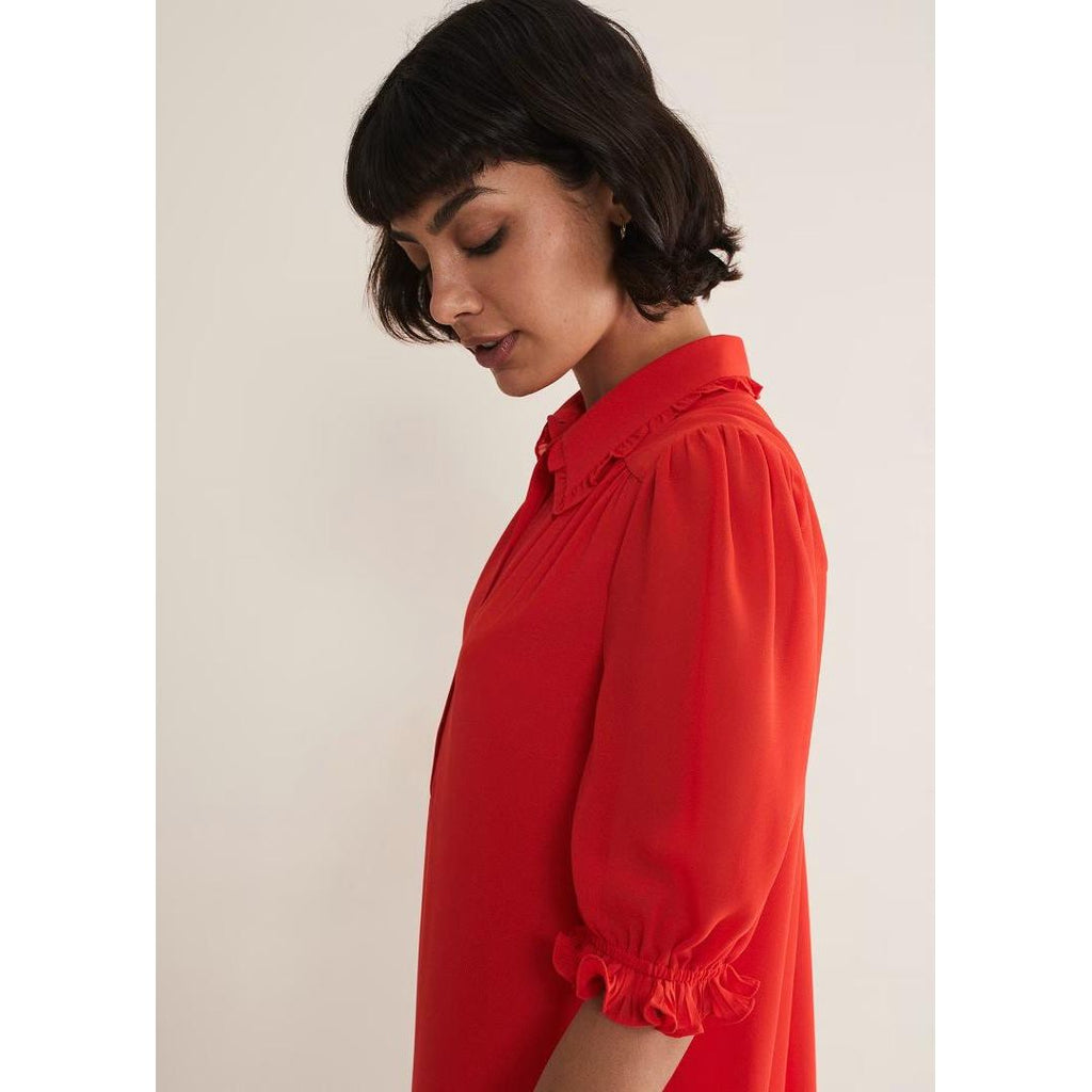 Phase Eight April Chiffon Mini Dress - Red - Beales department store