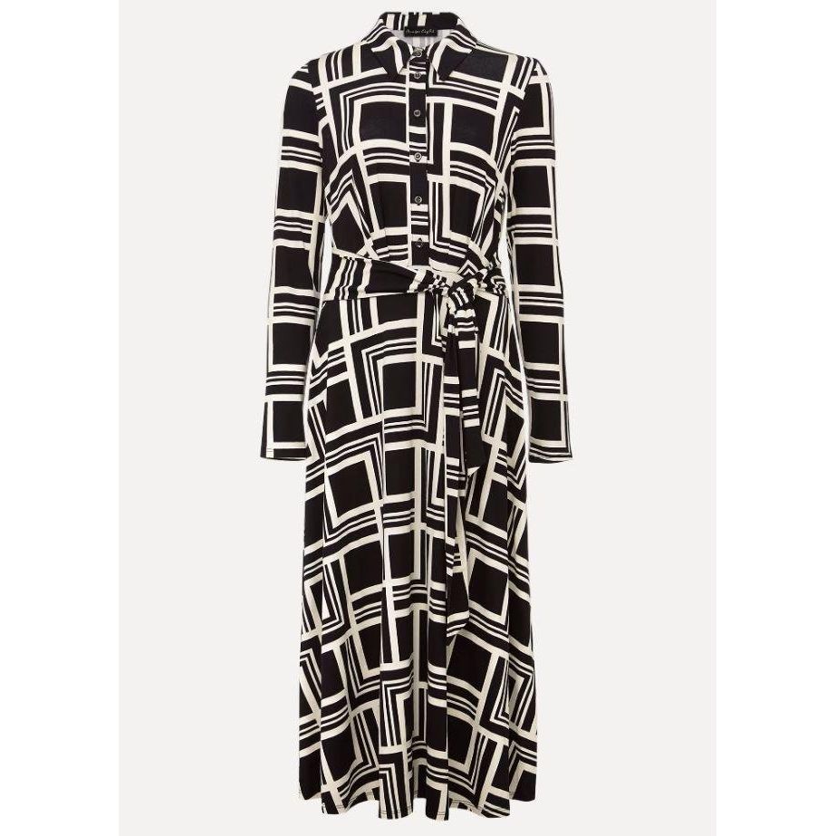 Phase Eight April Geo Midi Dress - Black/Multi - Beales department store