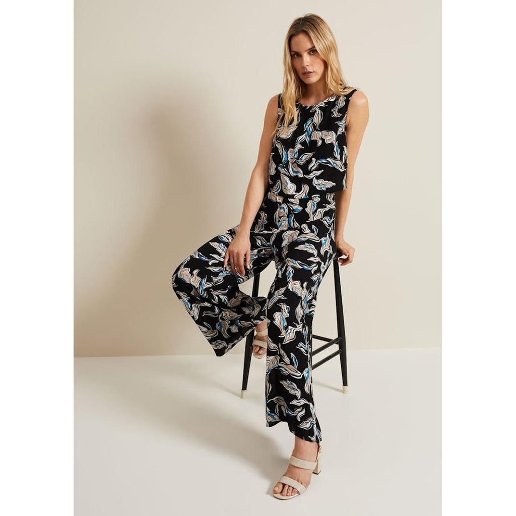 Phase Eight Aubrey Leaf Jumpsuit - Black/Multi - Beales department store