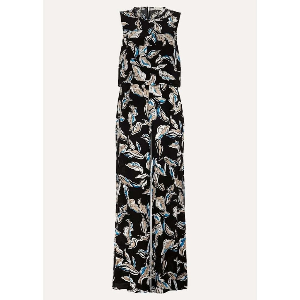 Phase Eight Aubrey Leaf Jumpsuit - Black/Multi - Beales department store