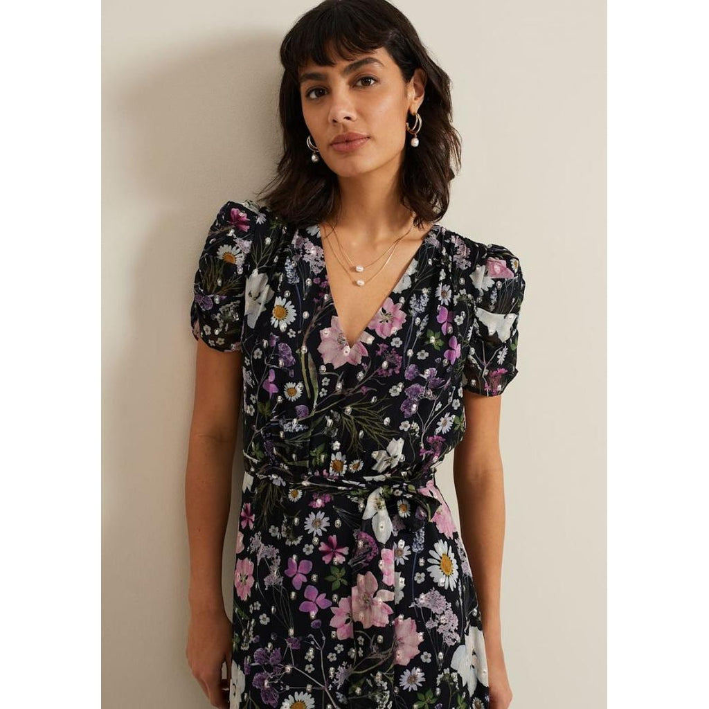 Phase Eight Azalea Print Fil Coupe Dress - Multi Coloured - Beales department store