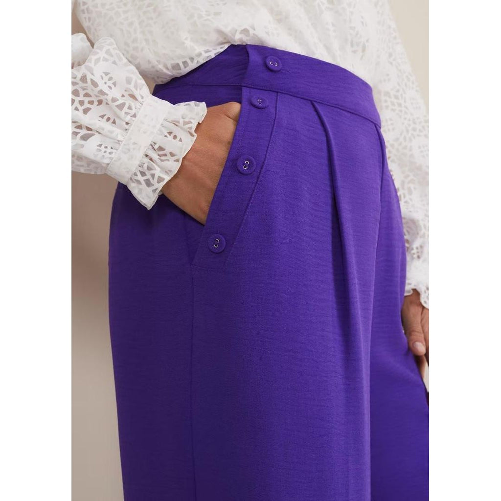 Phase Eight Azylnn Purple Wide Leg Trousers - Purple - Beales department store