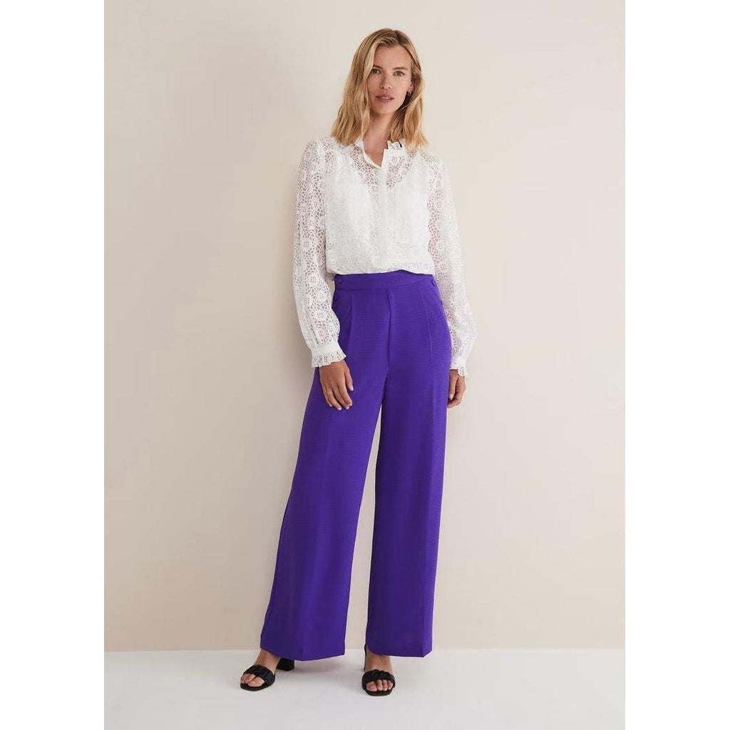 Phase Eight Azylnn Purple Wide Leg Trousers - Purple - Beales department store