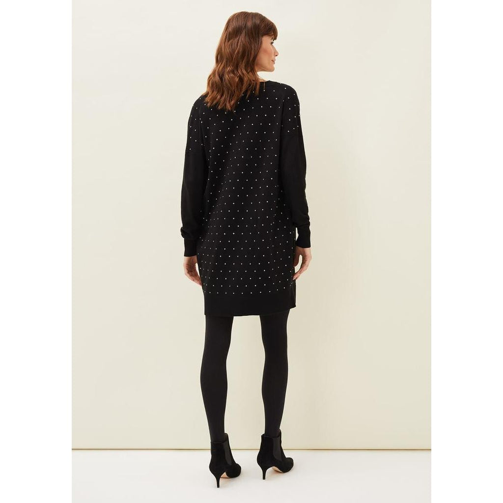 Phase Eight Bailie Stud Dress - Black - Beales department store