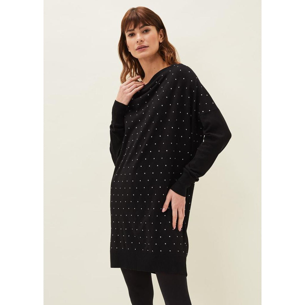 Phase Eight Bailie Stud Dress - Black - Beales department store