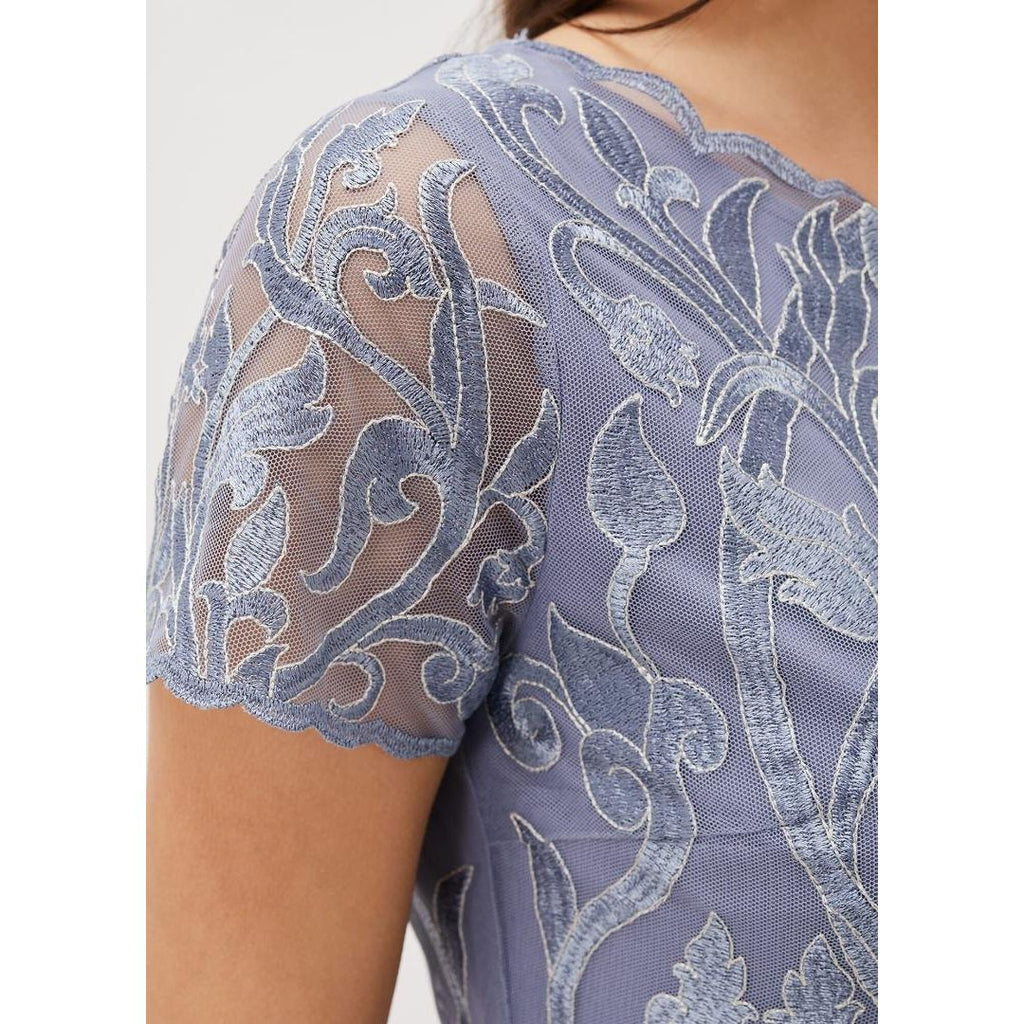 Phase Eight Bea Embroidered Dress - Arctic Blue - Beales department store