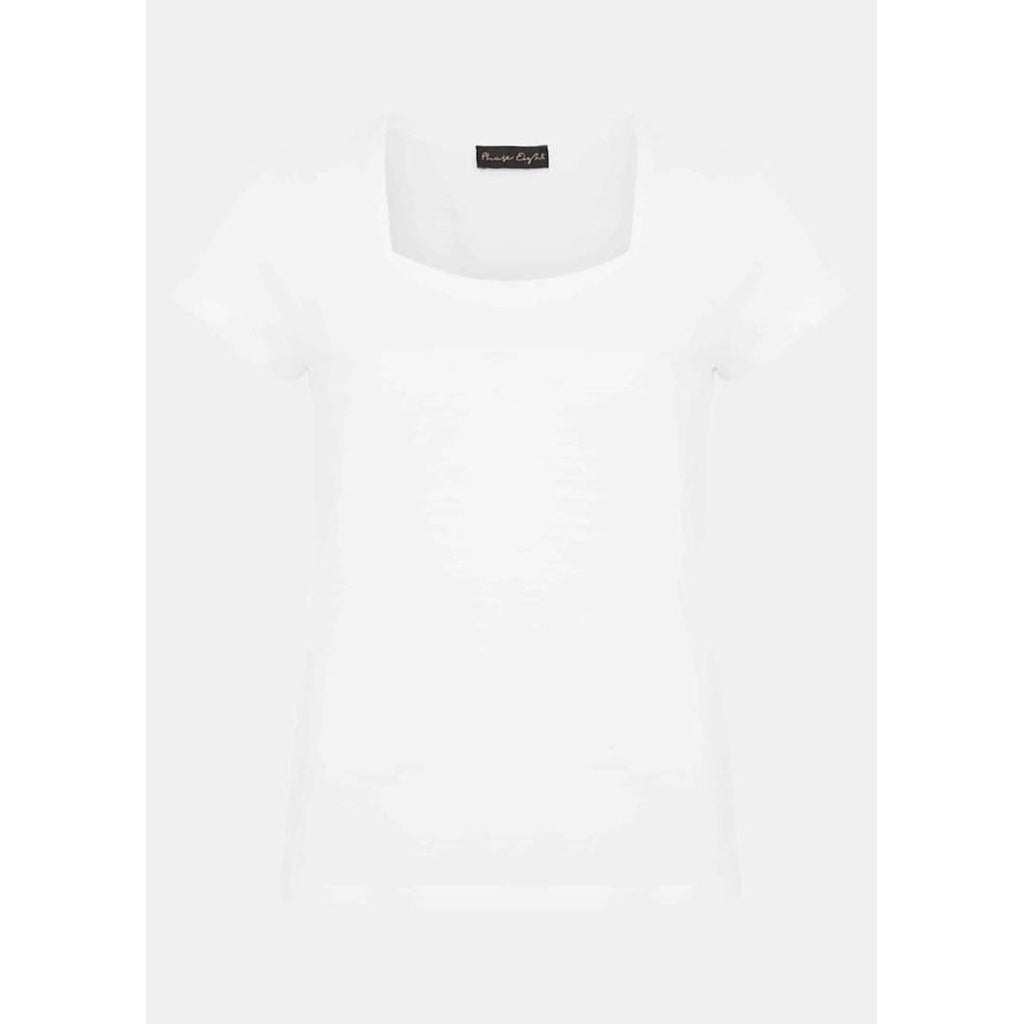 Phase Eight Bella Square Neck Top - White - Beales department store