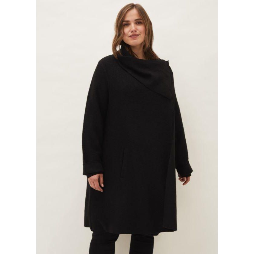 Phase Eight Bellona Knit Coat - Black - Beales department store