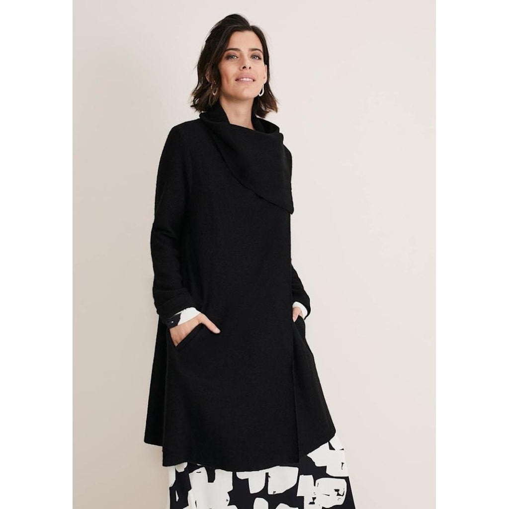 Phase Eight Bellona Knit Coat - Black - Beales department store