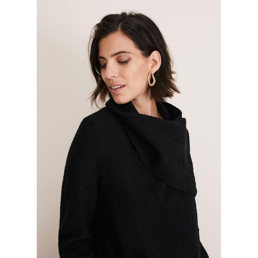 Phase Eight Bellona Knit Coat - Black - Beales department store