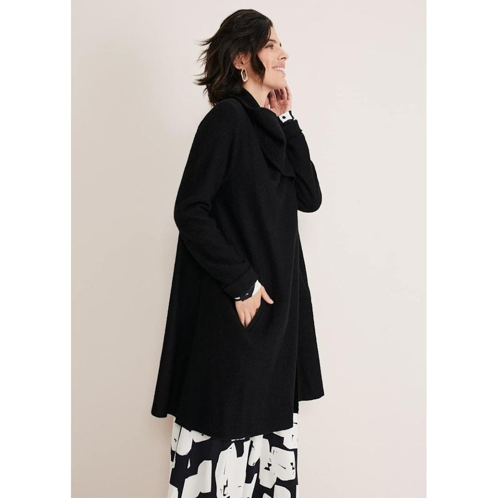 Phase Eight Bellona Knit Coat - Black - Beales department store