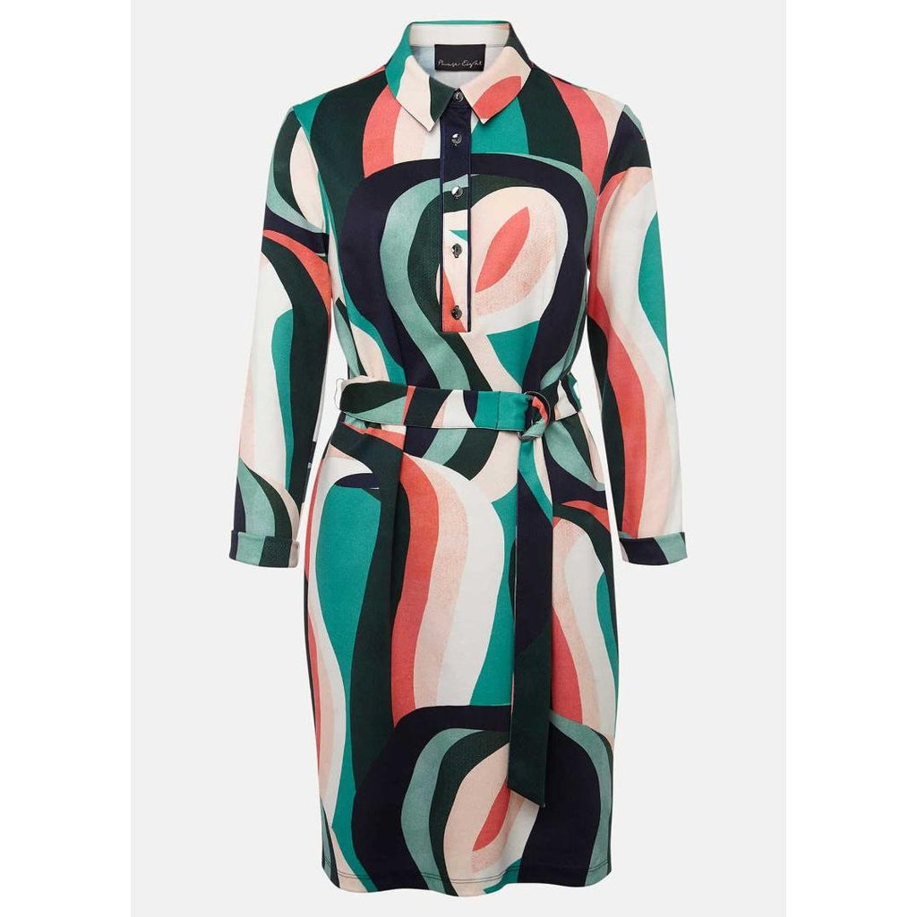 Phase Eight Beth Swirl Belted Shift Dress - Green/Multi - Beales department store