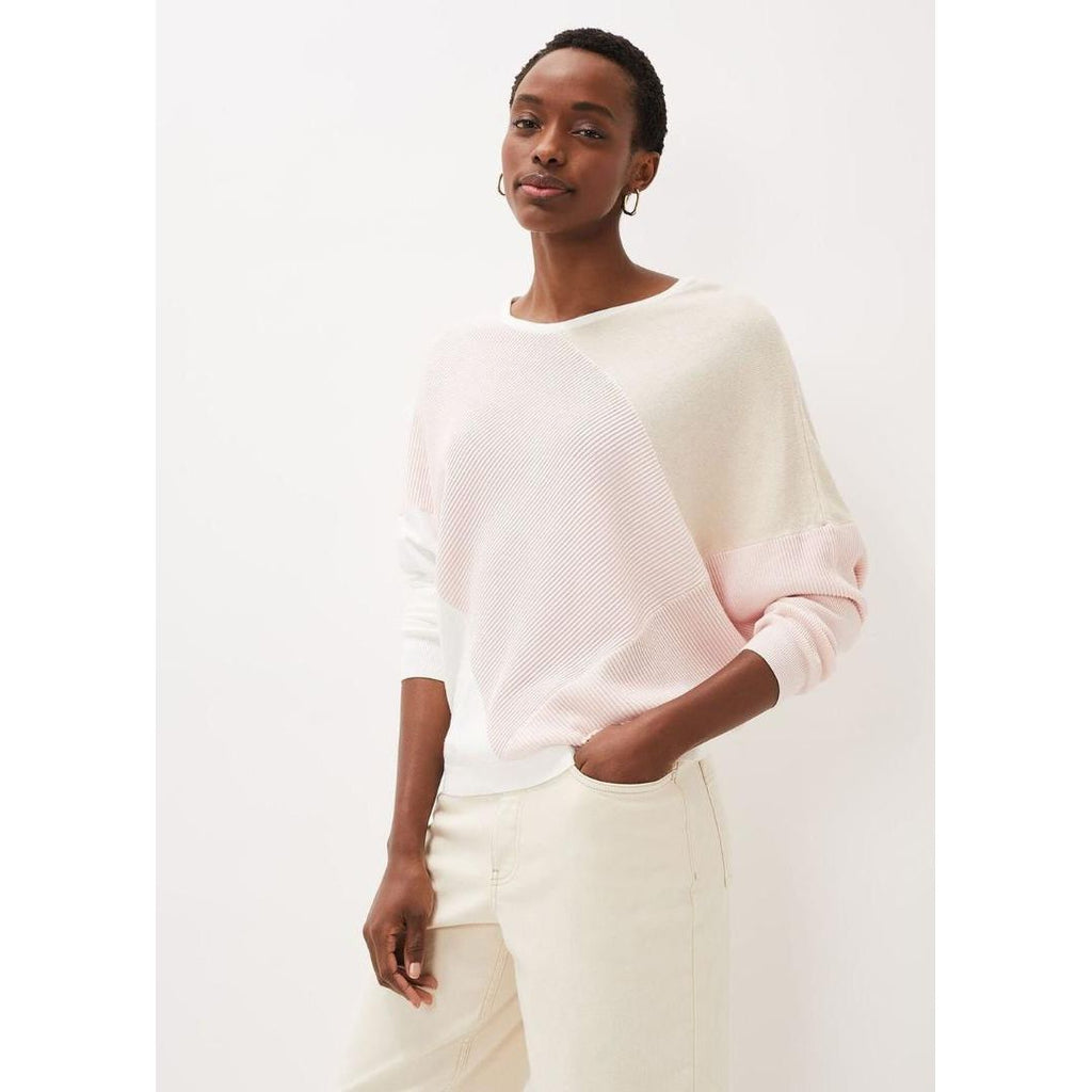 Phase Eight Bex Textured Colourblock Knit Jumper - Pinks - Beales department store