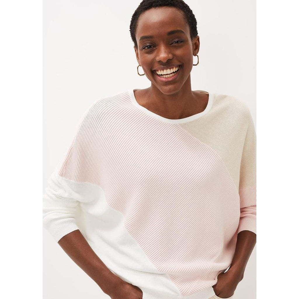 Phase Eight Bex Textured Colourblock Knit Jumper - Pinks - Beales department store