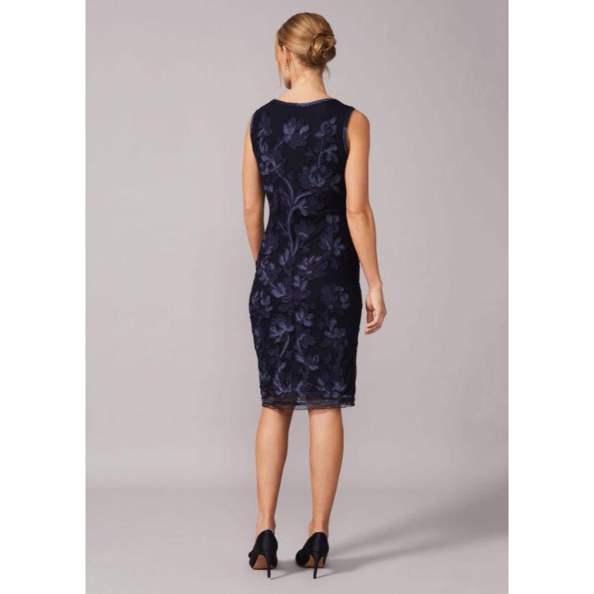 Phase Eight Blanca Tapework Lace Fitted Dress - Navy - Beales department store